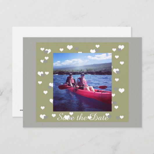 In het hart ingepast sparen de datum aankondigingskaart (Voorkant / Achterkant)