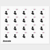 in het hart : liefdesstick ronde sticker (Vel)