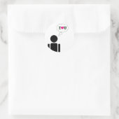in het hart : liefdesstick ronde sticker (Tas)