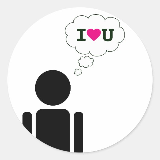 in het hart : liefdesstick ronde sticker (Voorkant)