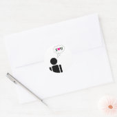 in het hart : liefdesstick ronde sticker (Envelop)