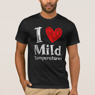 In het hart milde temperaturen t-shirt