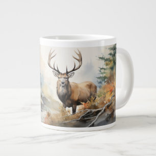 In het hart van het wild: Majestic Elk Grote Koffiekop