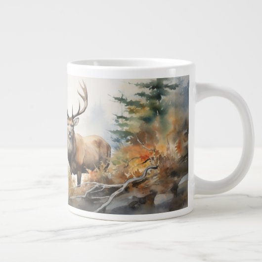 In het hart van het wild: Majestic Elk Grote Koffiekop (Rechts)