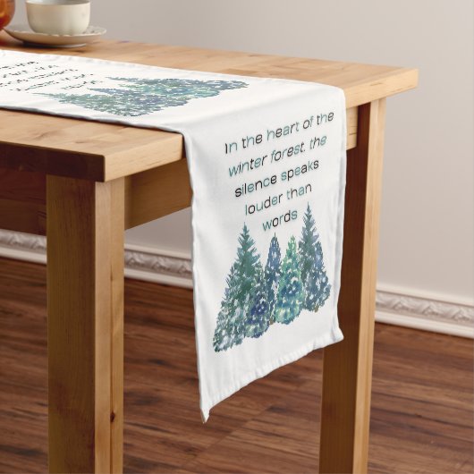 In het hart van het winterbos korte tafelloper (Voorbeeld)