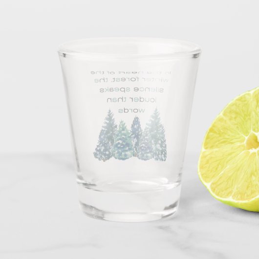 In het hart van het winterbos shot glas (Achterkant)