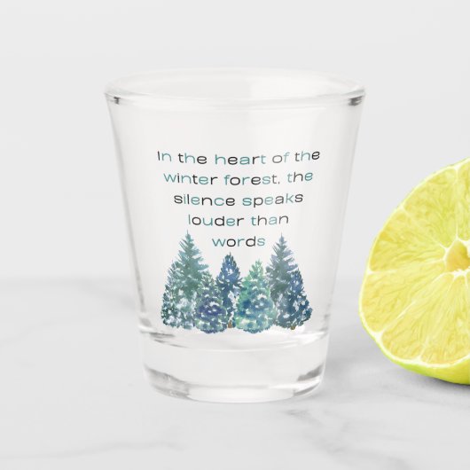In het hart van het winterbos shot glas (Voorkant)