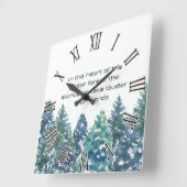 In het hart van het winterbos vierkante klok (Hoek)