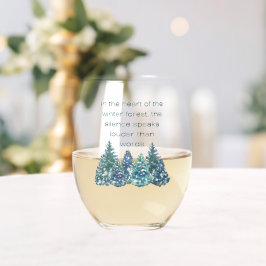 In het hart van het winterbos wijnglas zonder voet