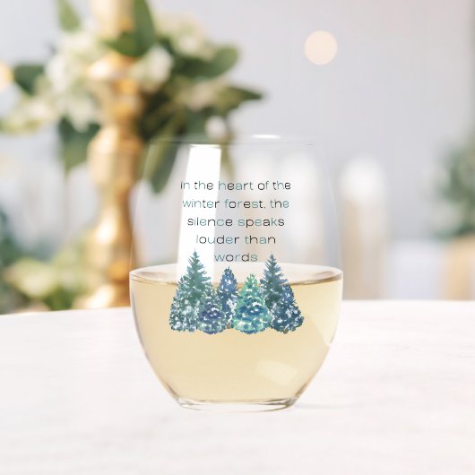 In het hart van het winterbos wijnglas zonder voet (Insitu (Huwelijk))