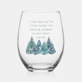 In het hart van het winterbos wijnglas zonder voet (Voorkant)