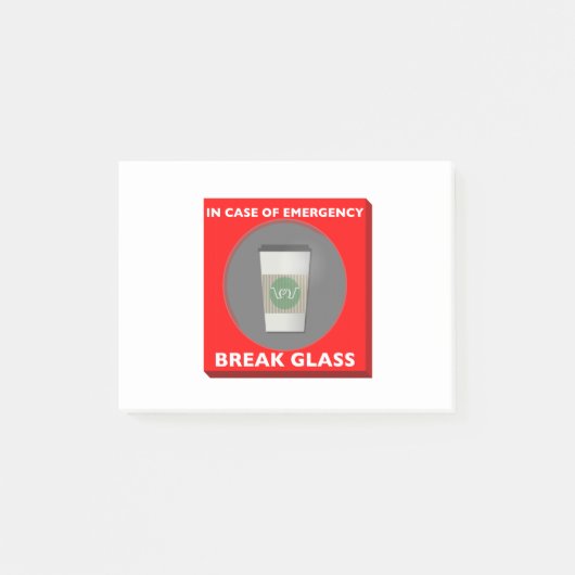 In het Hoesje van de noodsituatie, breukglas Post-it® Notes (Voorkant)