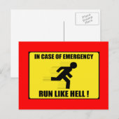 In het Hoesje van de noodsituatie ... Ren als hel Briefkaart (Voorkant / Achterkant)