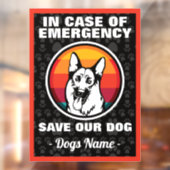 In het Hoesje van de noodtoestand, red German Shep Raamsticker (Vel 2)