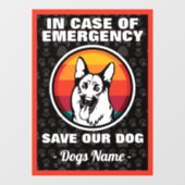 In het Hoesje van de noodtoestand, red German Shep Raamsticker (Vel)