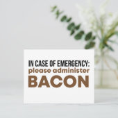 In het Hoesje van een noodgeval, dien Bacon Funny  Briefkaart (Staand voorkant)