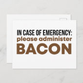 In het Hoesje van een noodgeval, dien Bacon Funny  Briefkaart (Voorkant / Achterkant)
