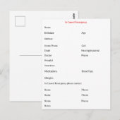 In het Hoesje van Noodcontact Briefkaart (Voorkant / Achterkant)