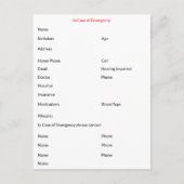 In het Hoesje van Noodcontact Briefkaart (Voorkant)