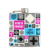 In het Hoesje van Noodsituatie Get Drink Funny Bla Heupfles (Voorkant)