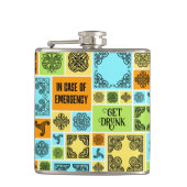 In het Hoesje van Noodsituatie Krijg Drink Grappig Heupfles (Voorkant)