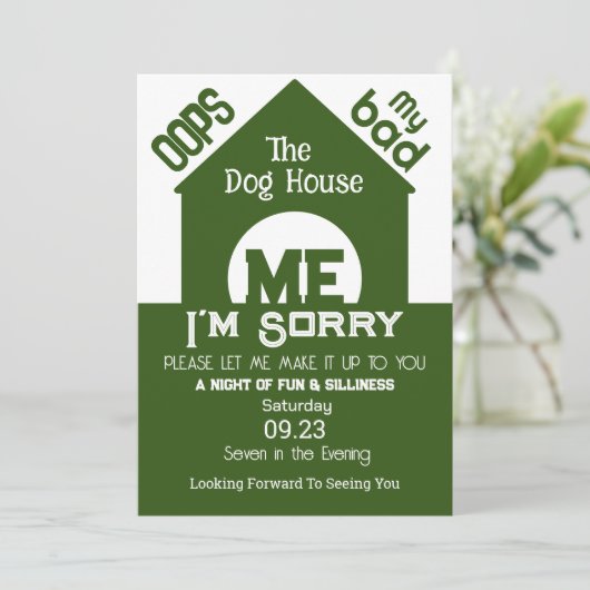 In het hondenhuis spijt het me kaart (Staand voorkant)