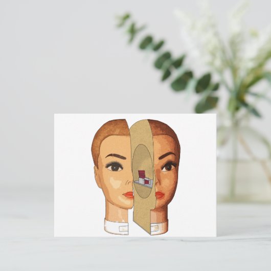 in het hoofd briefkaart (Staand voorkant)