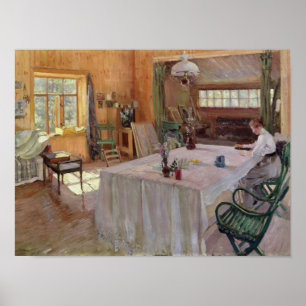 In het huis van de kunstenaar Konstantin Korovin Poster