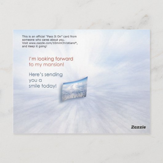 In het huis van mijn vader briefkaart (Achterkant)