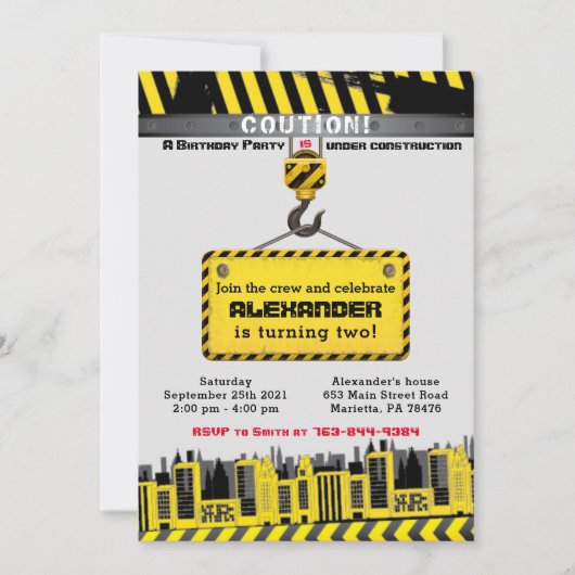 In het kader van de bouw van een vrachtwagenfeest kaart (Voorkant)