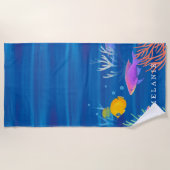 In het kader van de oceaankleurige Waterverf vis e Strandlaken (Voorkant)