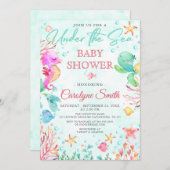 In het kader van de sjabloon van het baby shower v kaart (Voorkant / Achterkant)