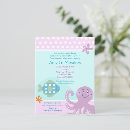 In het kader van de uitnodiging tot het Baby showe (Staand voorkant)