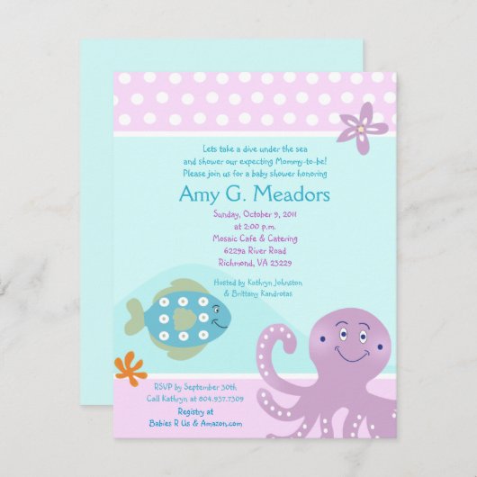 In het kader van de uitnodiging tot het Baby showe (Voorkant / Achterkant)