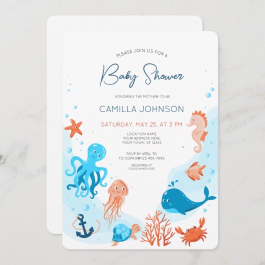 In het kader van de uitnodiging tot het Baby showe (Voorkant / Achterkant)