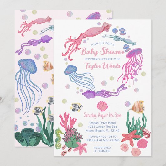 In het kader van de uitnodiging tot het Baby showe (Voorkant / Achterkant)