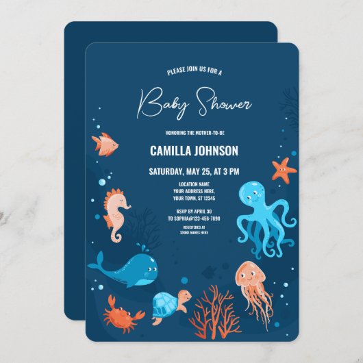 In het kader van de uitnodiging tot het Baby showe (Voorkant / Achterkant)