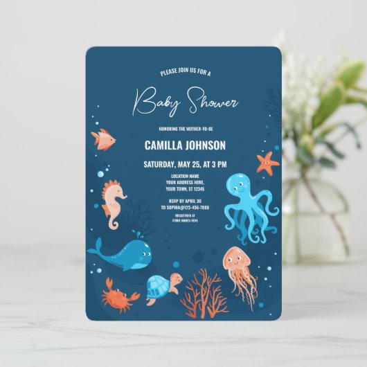 In het kader van de uitnodiging tot het Baby showe (Staand voorkant)