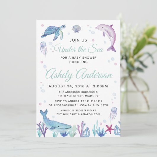 In het kader van de uitnodiging tot het Baby showe (Staand voorkant)