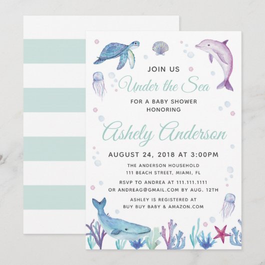 In het kader van de uitnodiging tot het Baby showe (Voorkant / Achterkant)