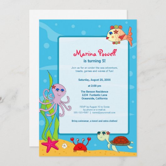 In het kader van de uitnodiging van de Birthday-Ze (Voorkant / Achterkant)