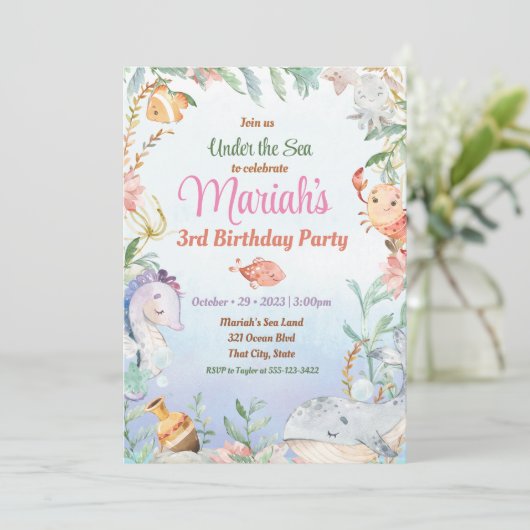 In het kader van de uitnodiging van de waterverf v (Staand voorkant)