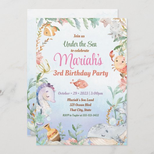 In het kader van de uitnodiging van de waterverf v (Voorkant / Achterkant)