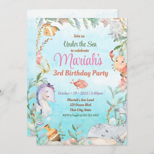 In het kader van de uitnodiging van de waterverf v (Voorkant / Achterkant)