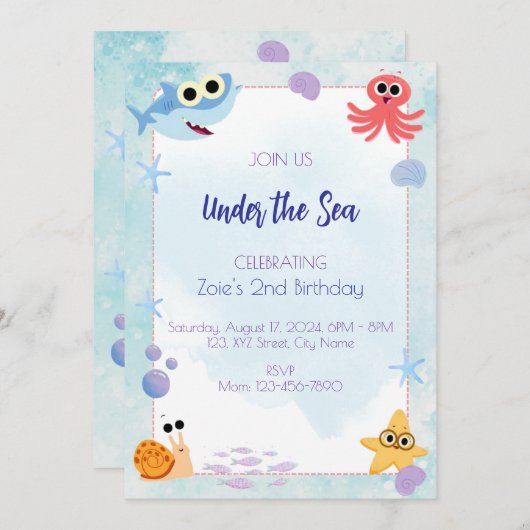 In het kader van de uitnodiging van de Zee van Bir (Voorkant / Achterkant)