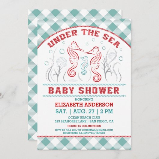 In het kader van de uitnodiging van het Baby showe (Voorkant / Achterkant)