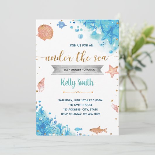 In het kader van de uitnodiging van het baby showe (Staand voorkant)