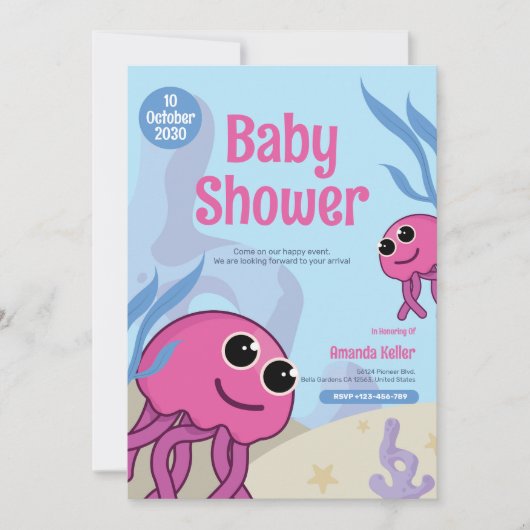 In het kader van de uitnodiging van het Baby showe (Voorkant)