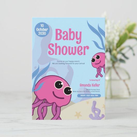 In het kader van de uitnodiging van het Baby showe (Staand voorkant)