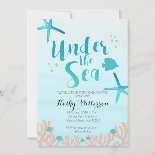 In het kader van de uitnodiging van het Baby showe (Voorkant)